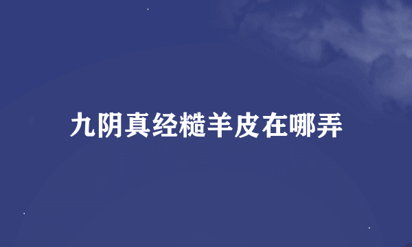 九阴真经糙羊皮在哪弄