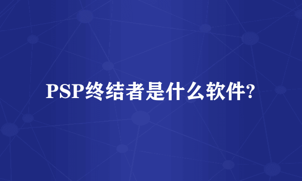 PSP终结者是什么软件?