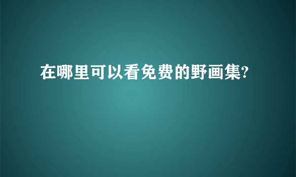 在哪里可以看免费的野画集?