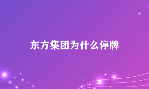 东方集团为什么停牌