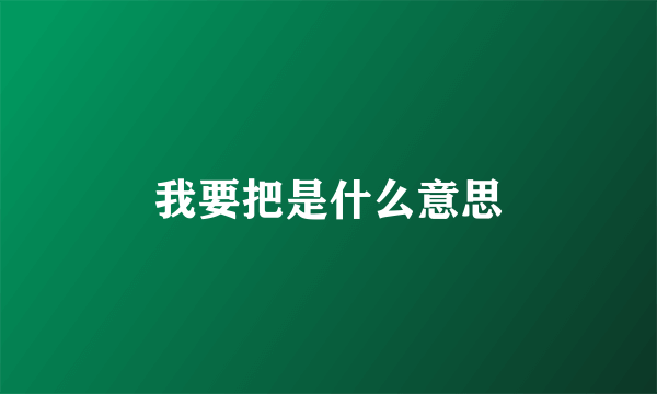 我要把是什么意思