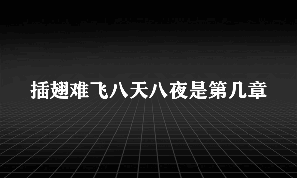 插翅难飞八天八夜是第几章