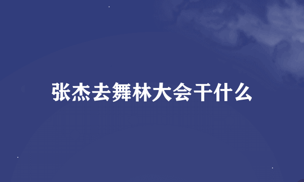 张杰去舞林大会干什么