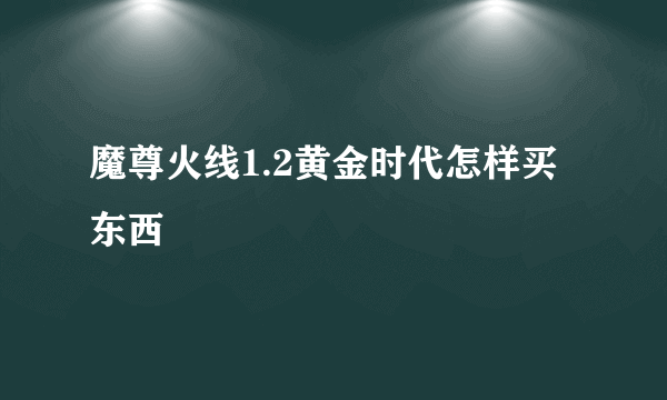 魔尊火线1.2黄金时代怎样买东西