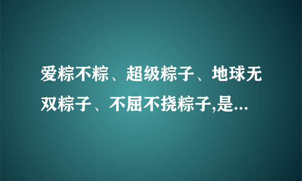 爱粽不粽、超级粽子、地球无双粽子、不屈不挠粽子,是什么吧？