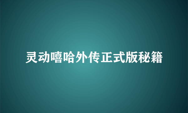 灵动嘻哈外传正式版秘籍
