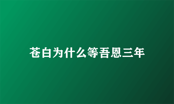 苍白为什么等吾恩三年