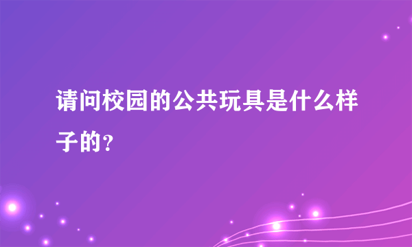 请问校园的公共玩具是什么样子的？