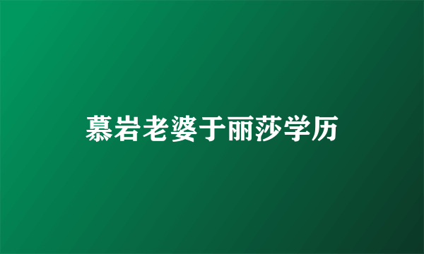 慕岩老婆于丽莎学历