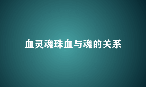 血灵魂珠血与魂的关系