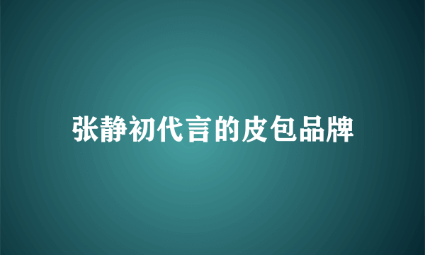 张静初代言的皮包品牌