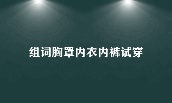 组词胸罩内衣内裤试穿