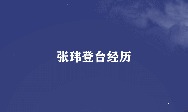 张玮登台经历
