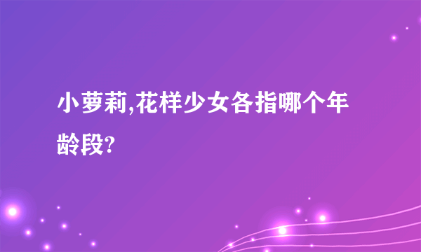 小萝莉,花样少女各指哪个年龄段?