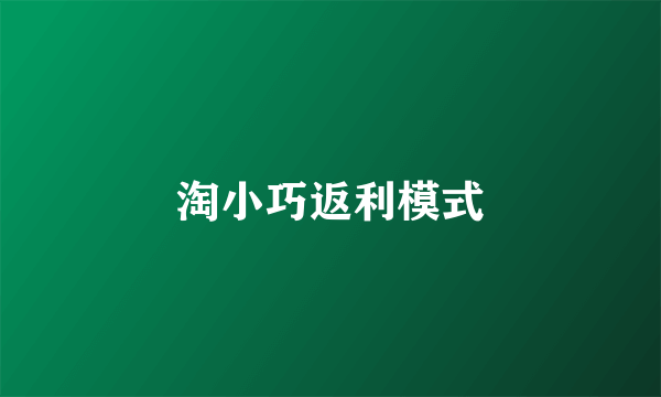 淘小巧返利模式