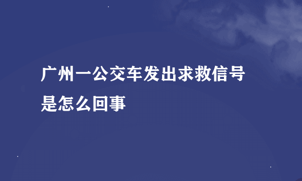广州一公交车发出求救信号 是怎么回事