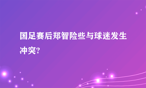 国足赛后郑智险些与球迷发生冲突?