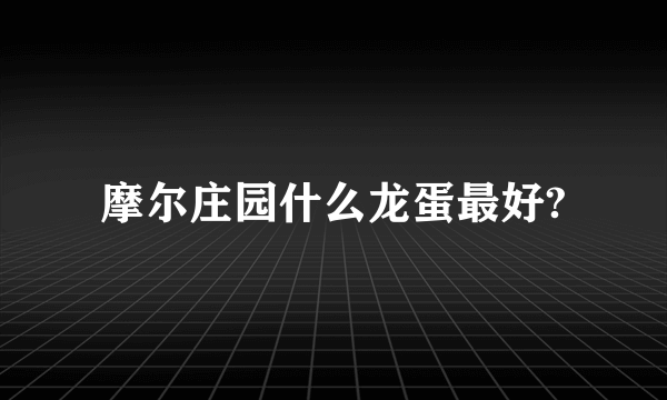 摩尔庄园什么龙蛋最好?