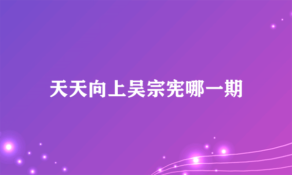 天天向上吴宗宪哪一期