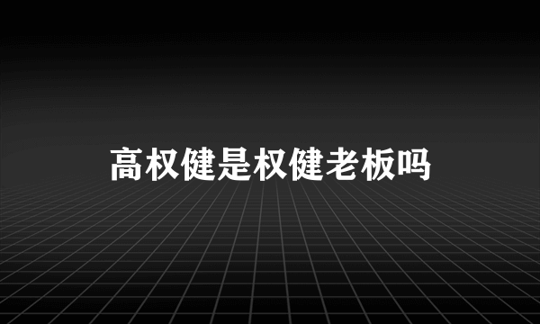 高权健是权健老板吗