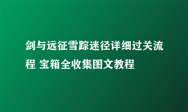 剑与远征雪踪迷径详细过关流程 宝箱全收集图文教程