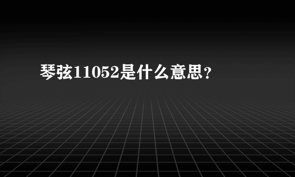 琴弦11052是什么意思？