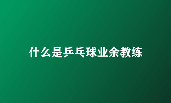 什么是乒乓球业余教练