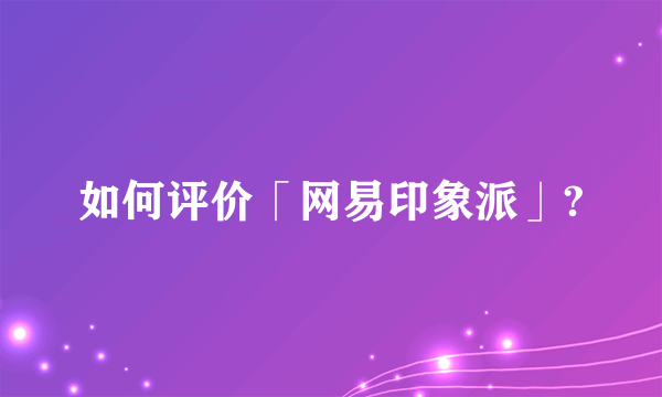 如何评价「网易印象派」?