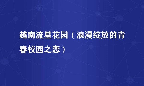越南流星花园（浪漫绽放的青春校园之恋）
