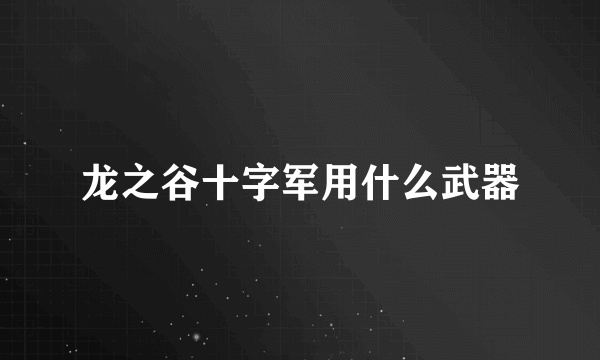 龙之谷十字军用什么武器