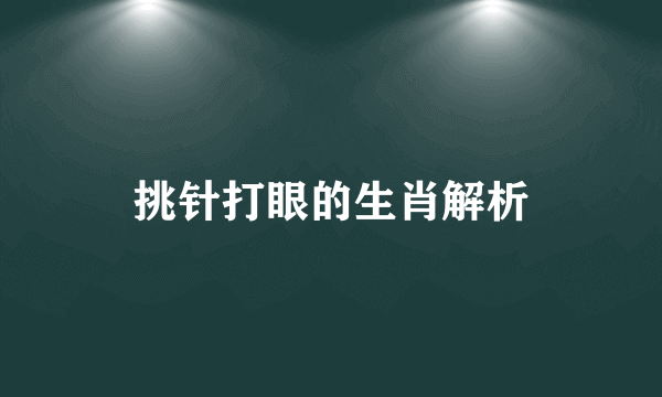 挑针打眼的生肖解析