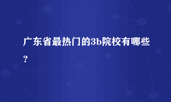 广东省最热门的3b院校有哪些？