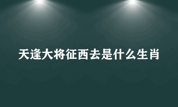天逢大将征西去是什么生肖