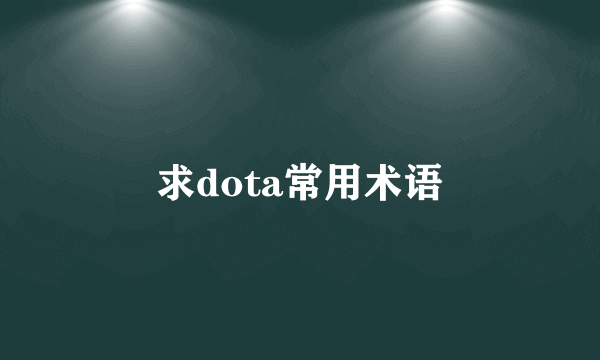求dota常用术语
