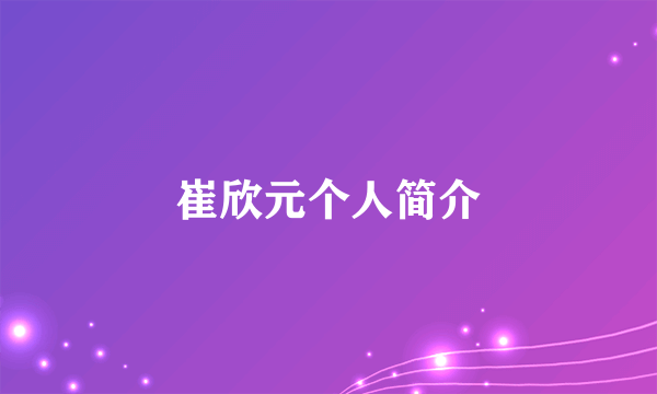 崔欣元个人简介