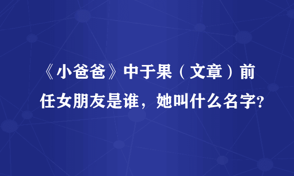 《小爸爸》中于果（文章）前任女朋友是谁，她叫什么名字？