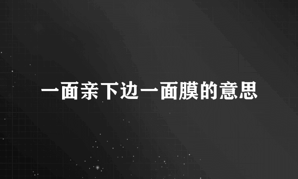 一面亲下边一面膜的意思