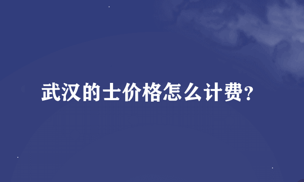 武汉的士价格怎么计费？