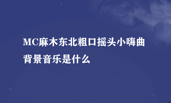 MC麻木东北粗口摇头小嗨曲背景音乐是什么