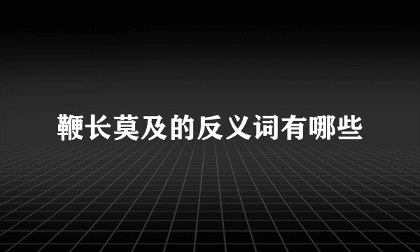 鞭长莫及的反义词有哪些