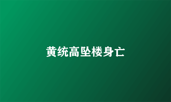 黄统高坠楼身亡