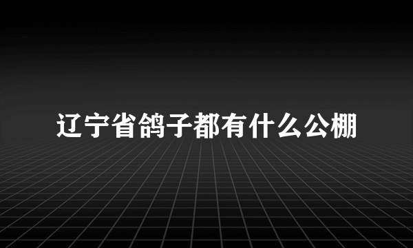 辽宁省鸽子都有什么公棚