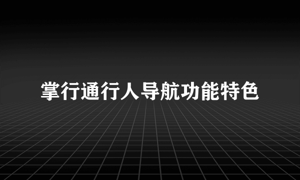 掌行通行人导航功能特色