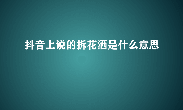 抖音上说的拆花洒是什么意思