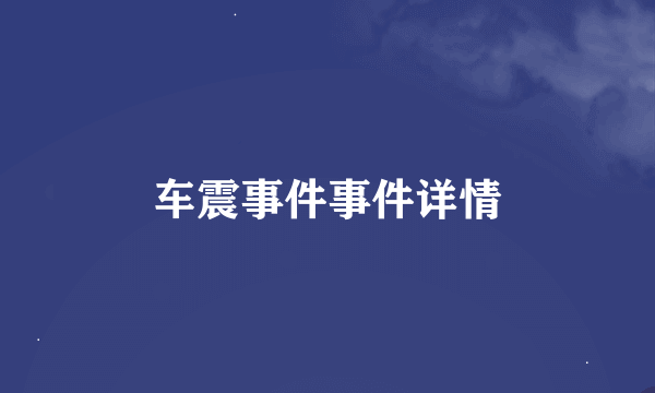 车震事件事件详情