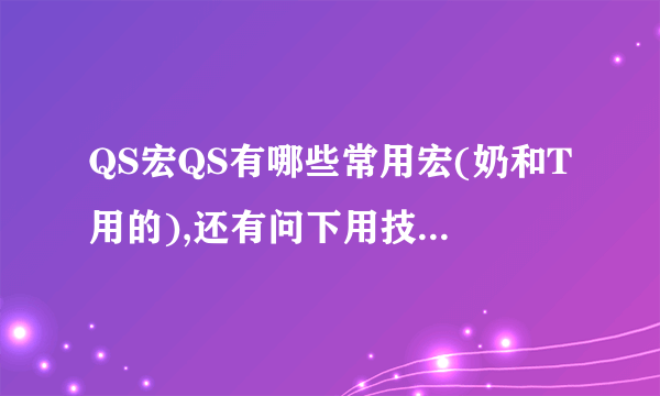 QS宏QS有哪些常用宏(奶和T用的),还有问下用技能时说话的宏,