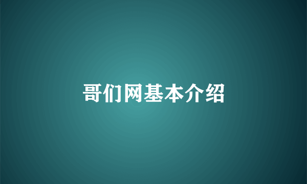 哥们网基本介绍