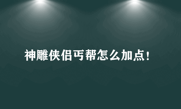 神雕侠侣丐帮怎么加点！