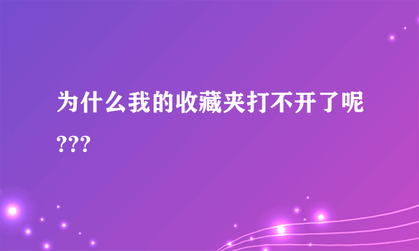 为什么我的收藏夹打不开了呢???