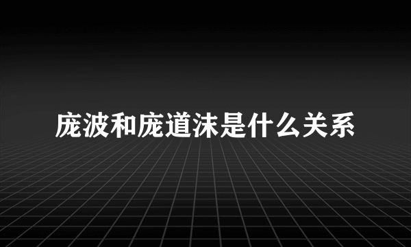 庞波和庞道沫是什么关系